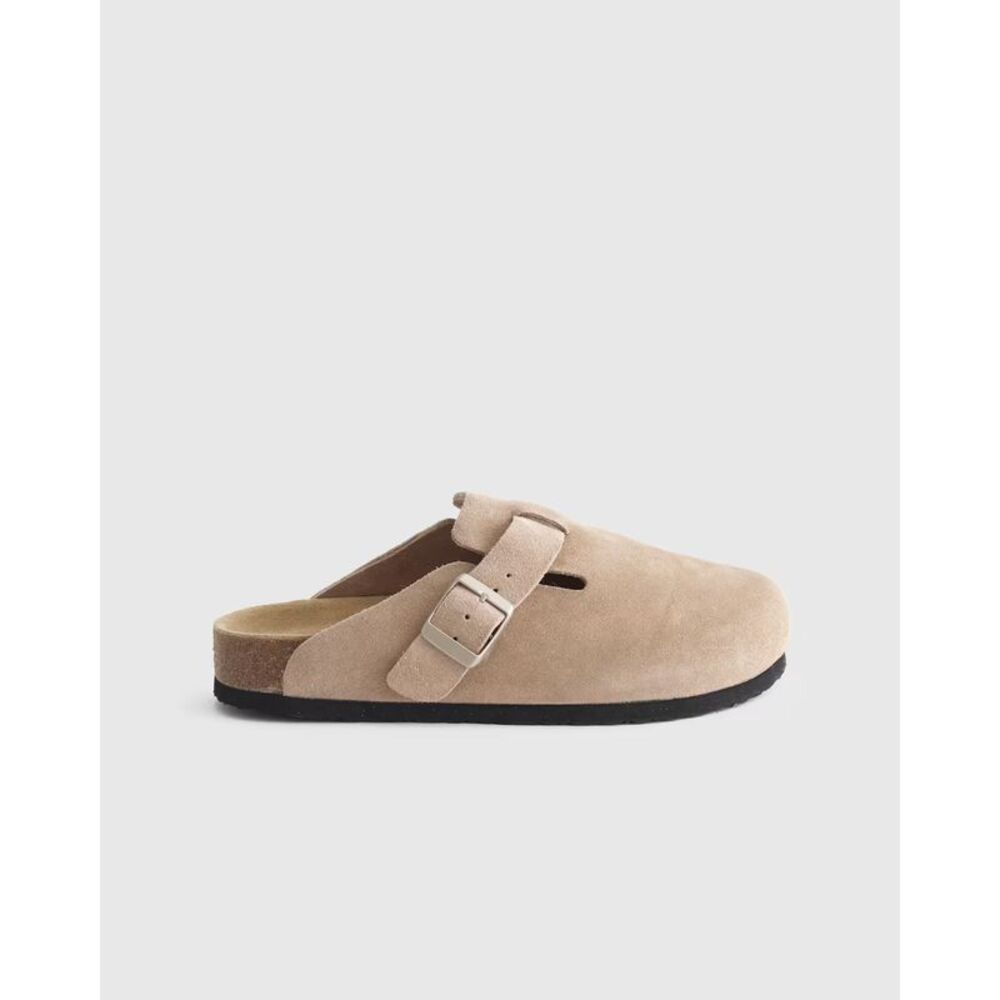 Quince Tan Suede Slip-On Clogs